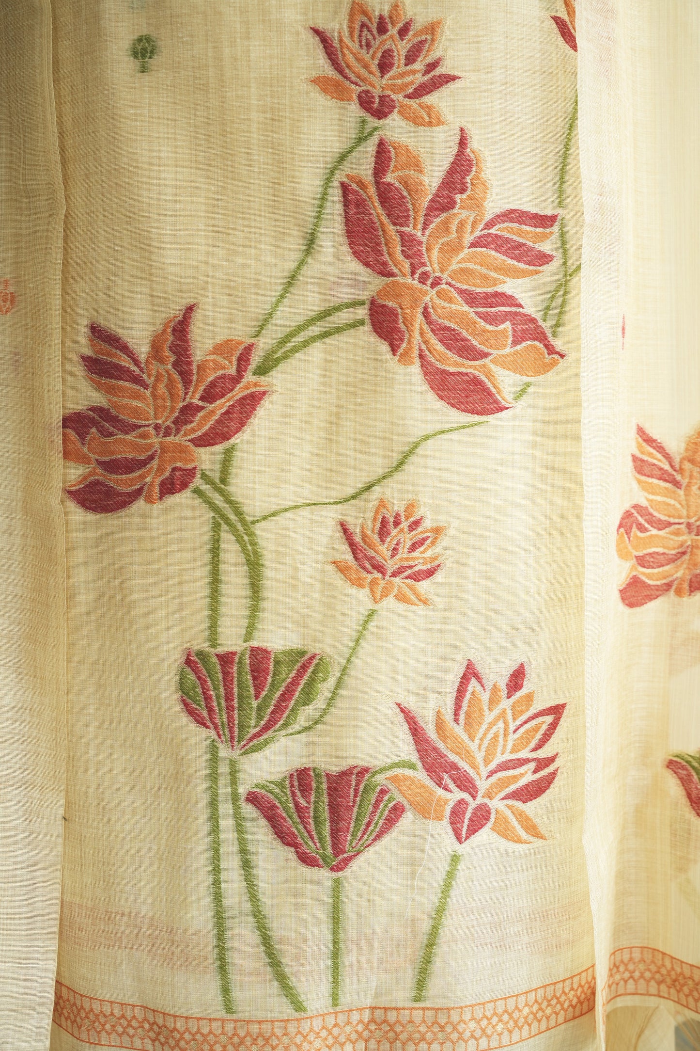 GOLDEN BLOOM - Pure Monga Cotton Unstitched Suit Set