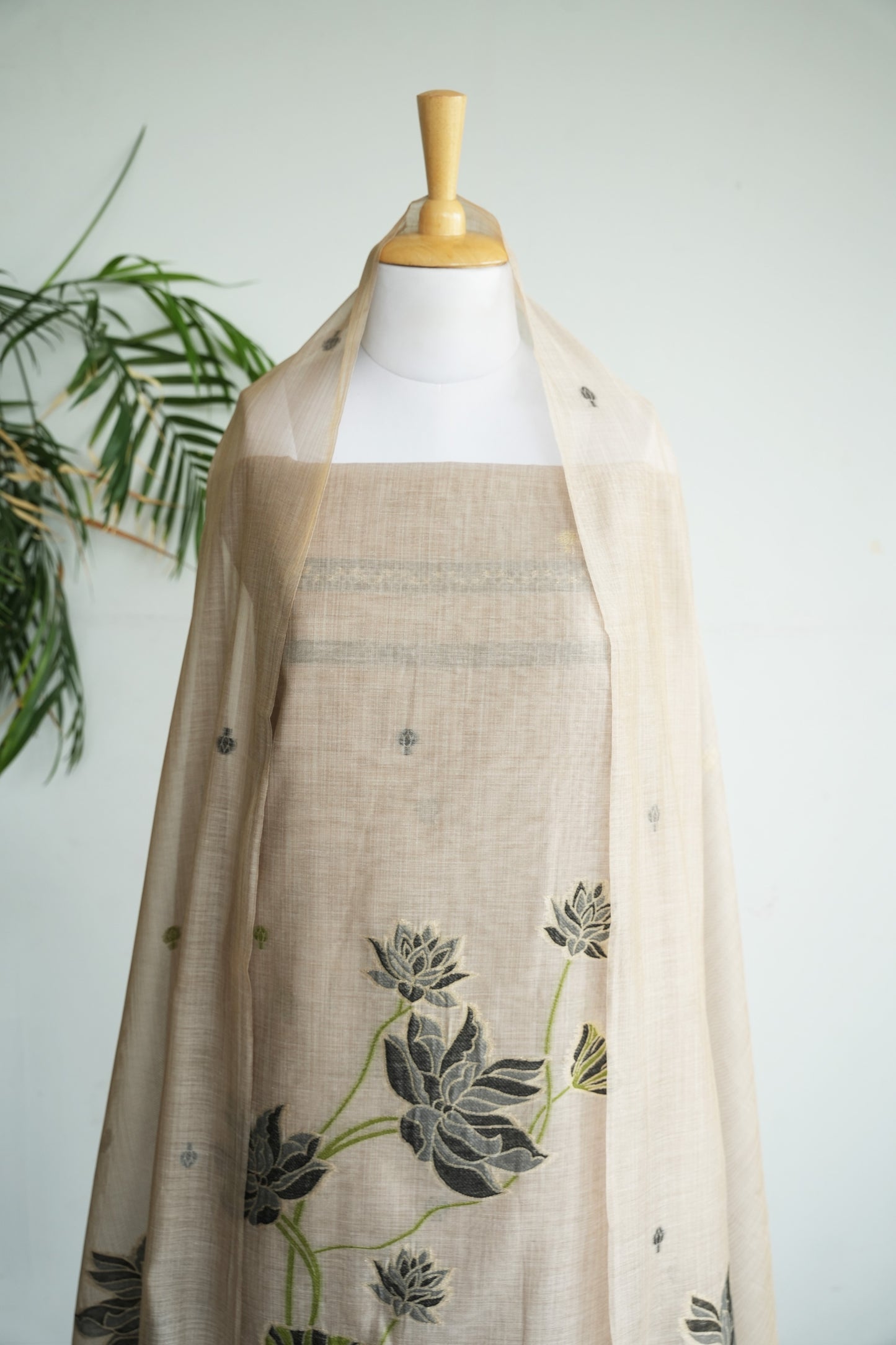 MOONLIT PETALS - Pure Monga Cotton Unstitched Suit Set