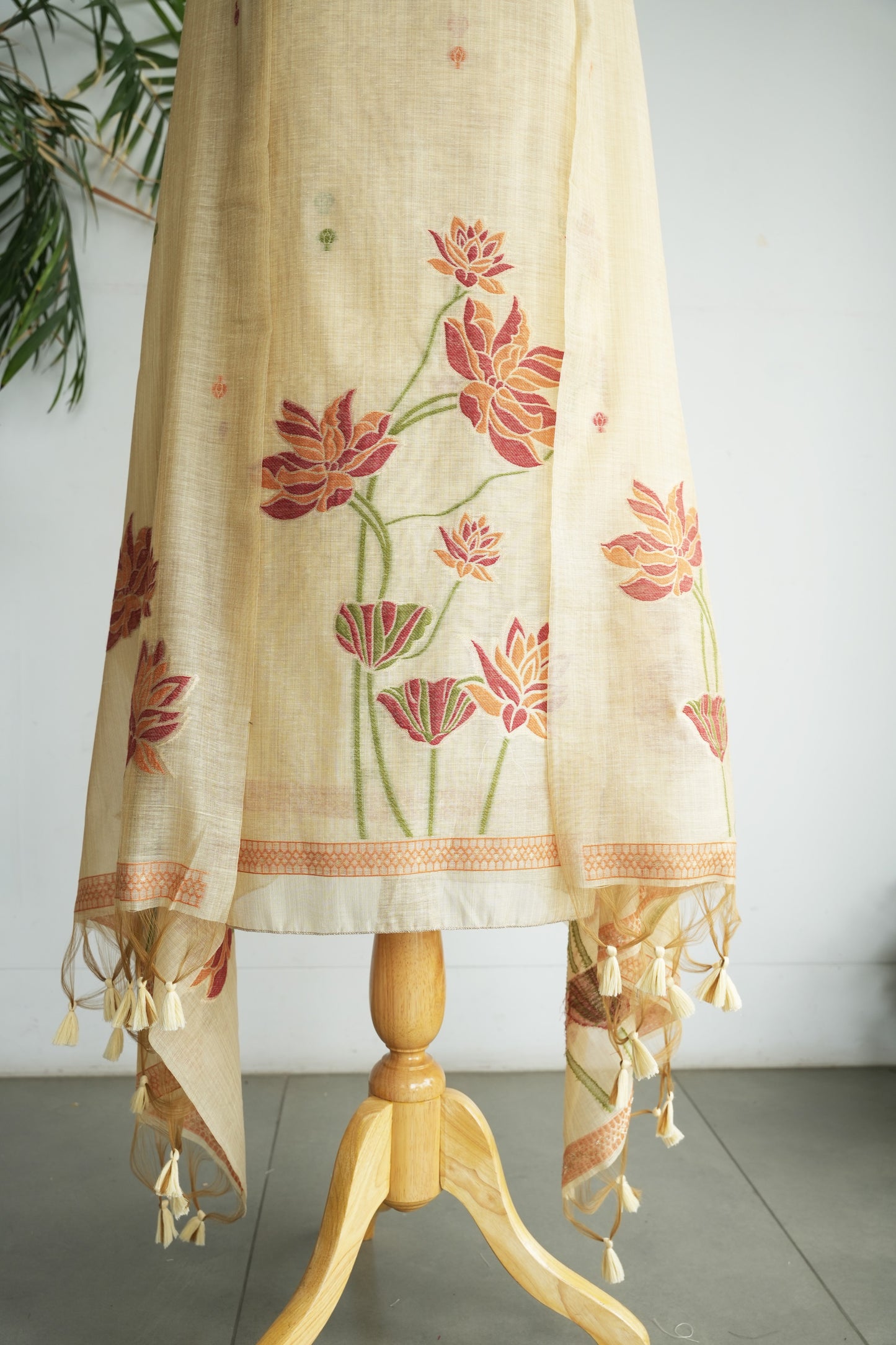 GOLDEN BLOOM - Pure Monga Cotton Unstitched Suit Set