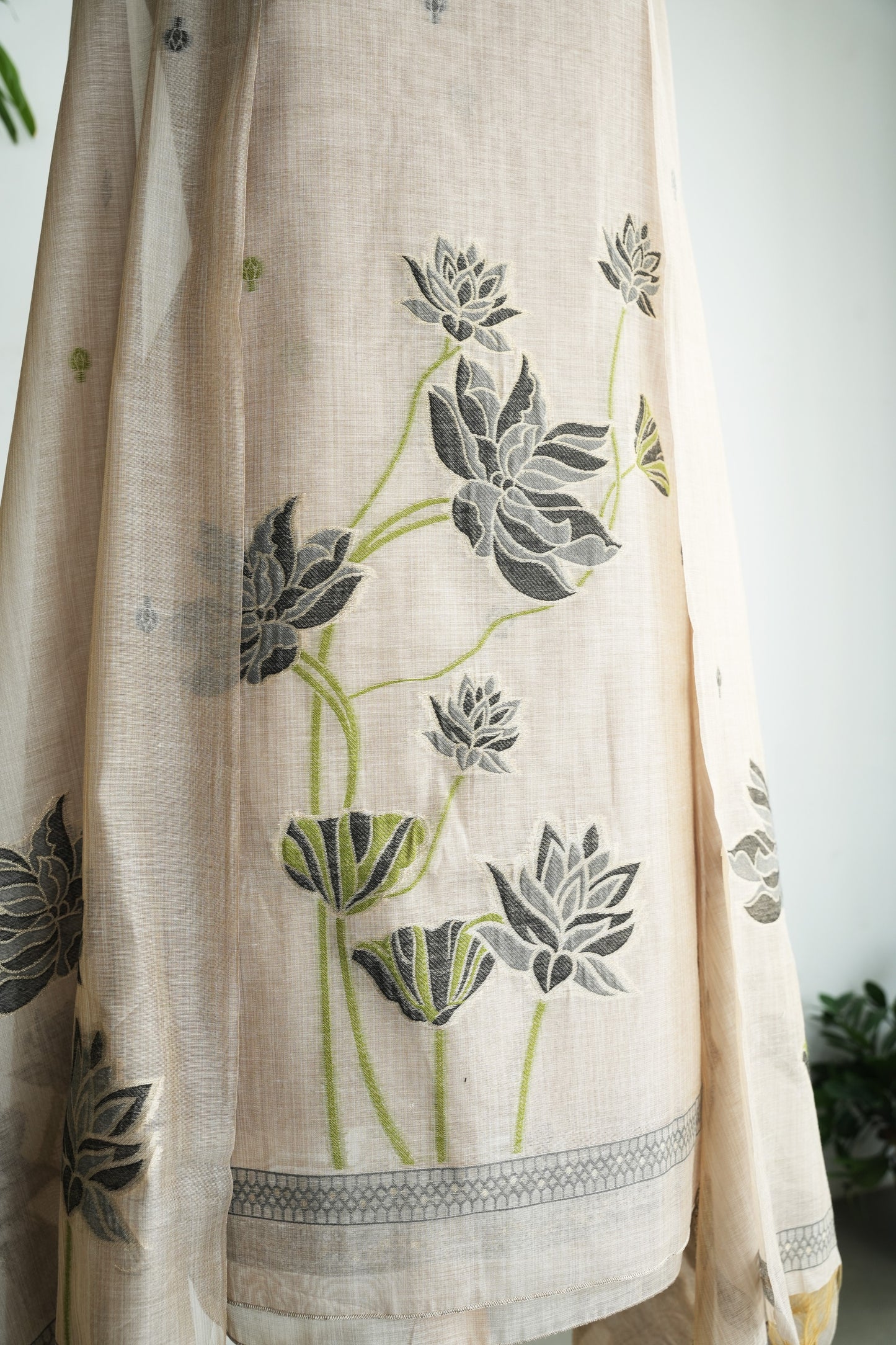 MOONLIT PETALS - Pure Monga Cotton Unstitched Suit Set