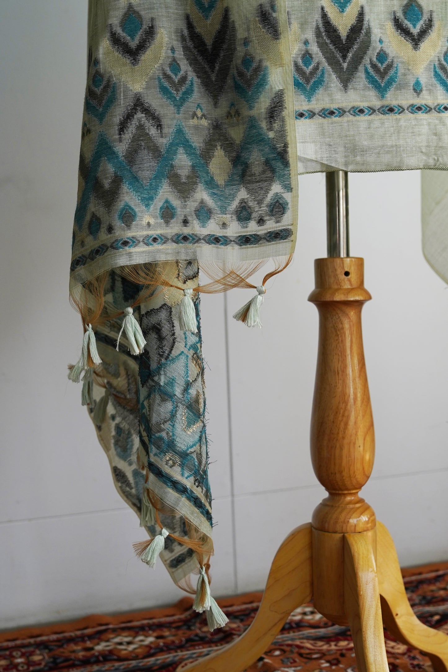 OCEAN BREEZE- Blue Monga Cotton Unstiched Suit Set