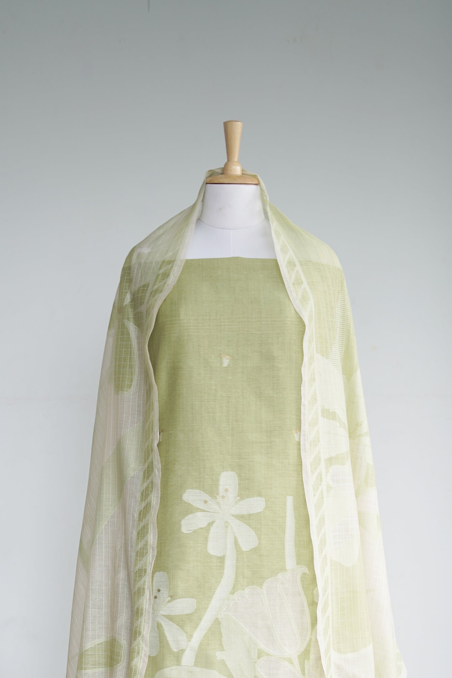 SAGE SAAJ- Pure Chanderi Slub Unstitiched Suit Set