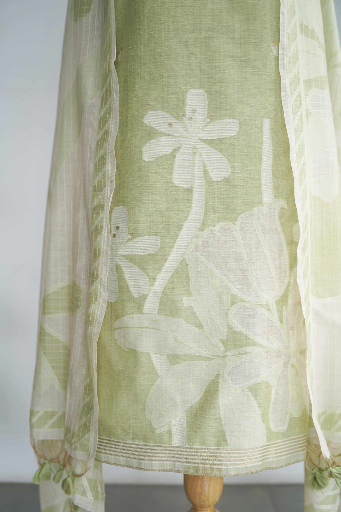 SAGE SAAJ- Pure Chanderi Slub Unstitiched Suit Set