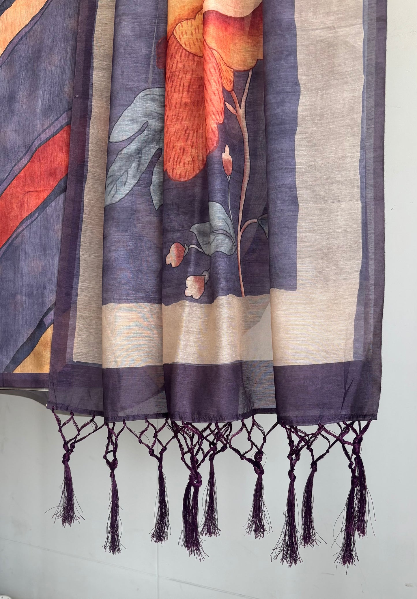 RANG- GULZAR - Chanderi Cotton Geometric Floral Saree