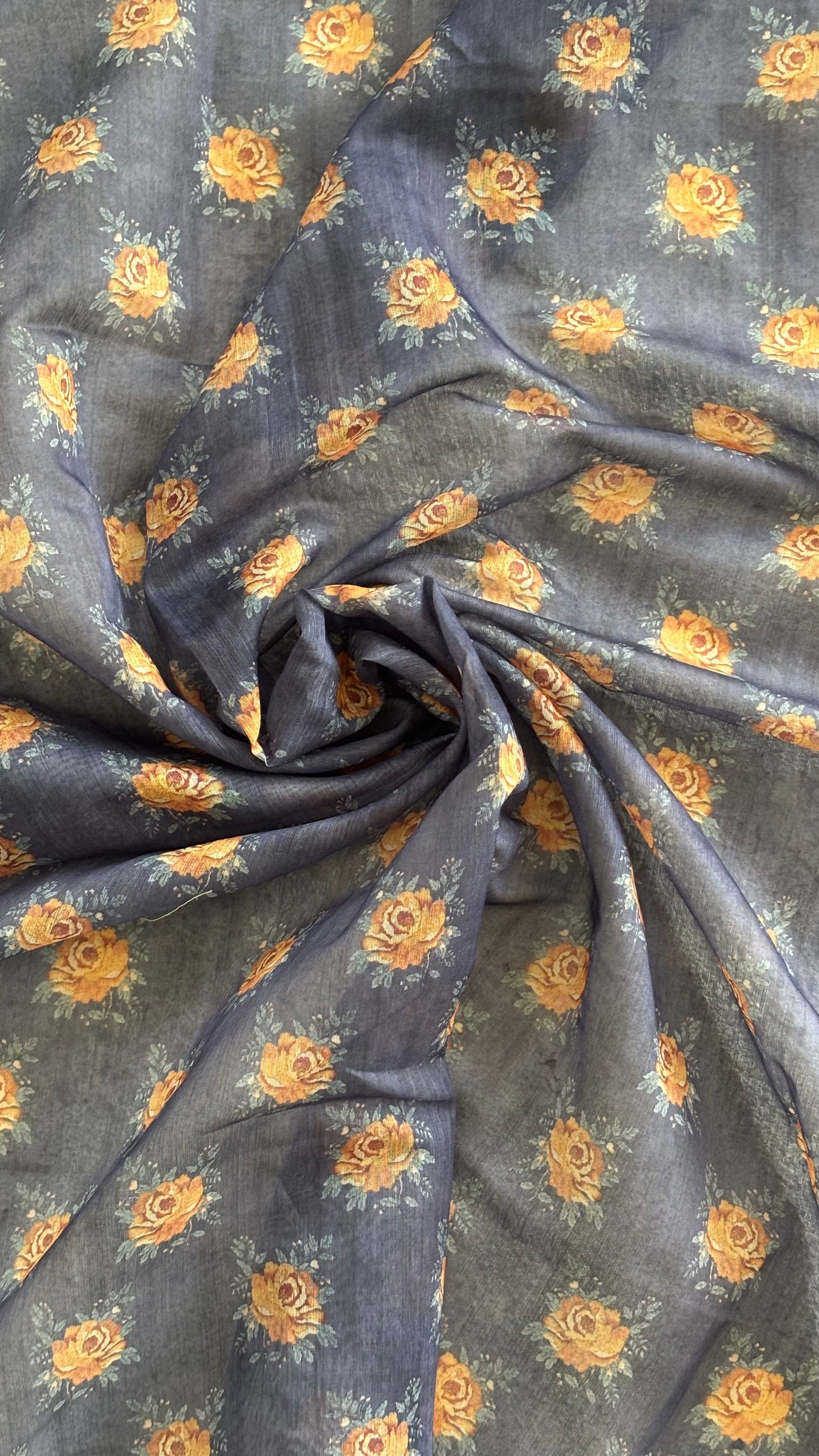 RANG- GULZAR - Chanderi Cotton Geometric Floral Saree