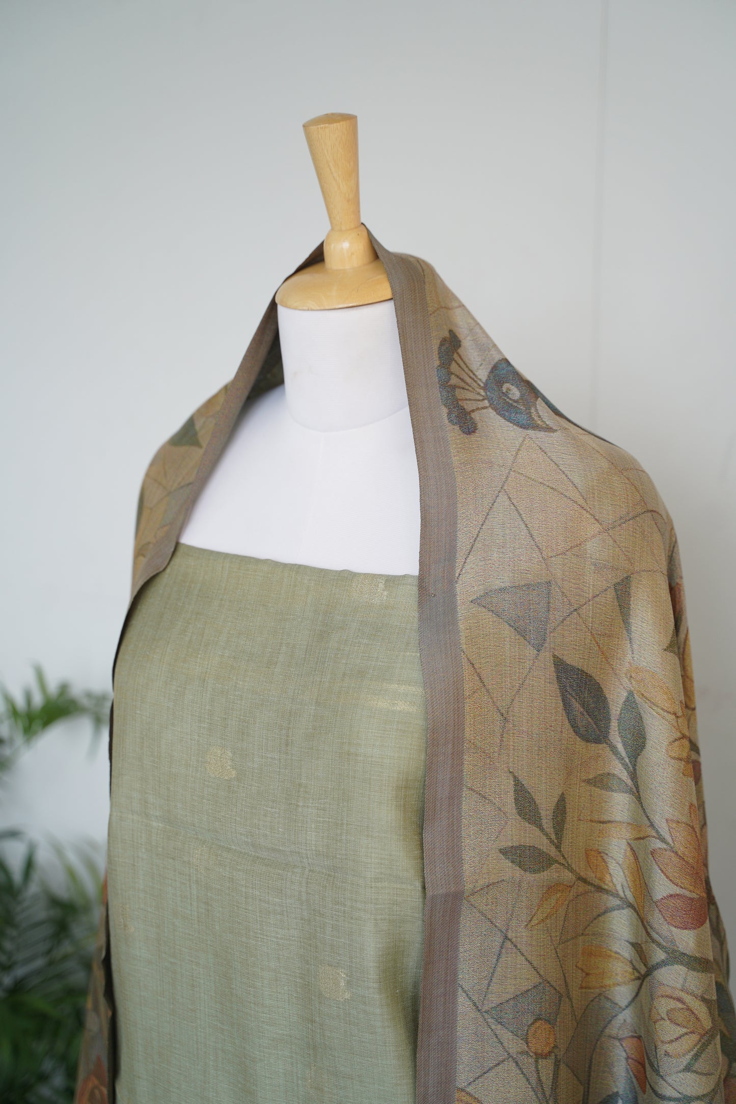 PHOOLBAAG - Floral Weaving Monga Cotton Unstitched Suit Set