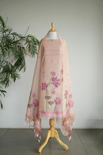 PINK WINK  - Pure Monga Cotton Unstitched Suit Set