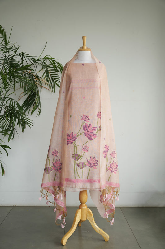 PINK WINK  - Pure Monga Cotton Unstitched Suit Set