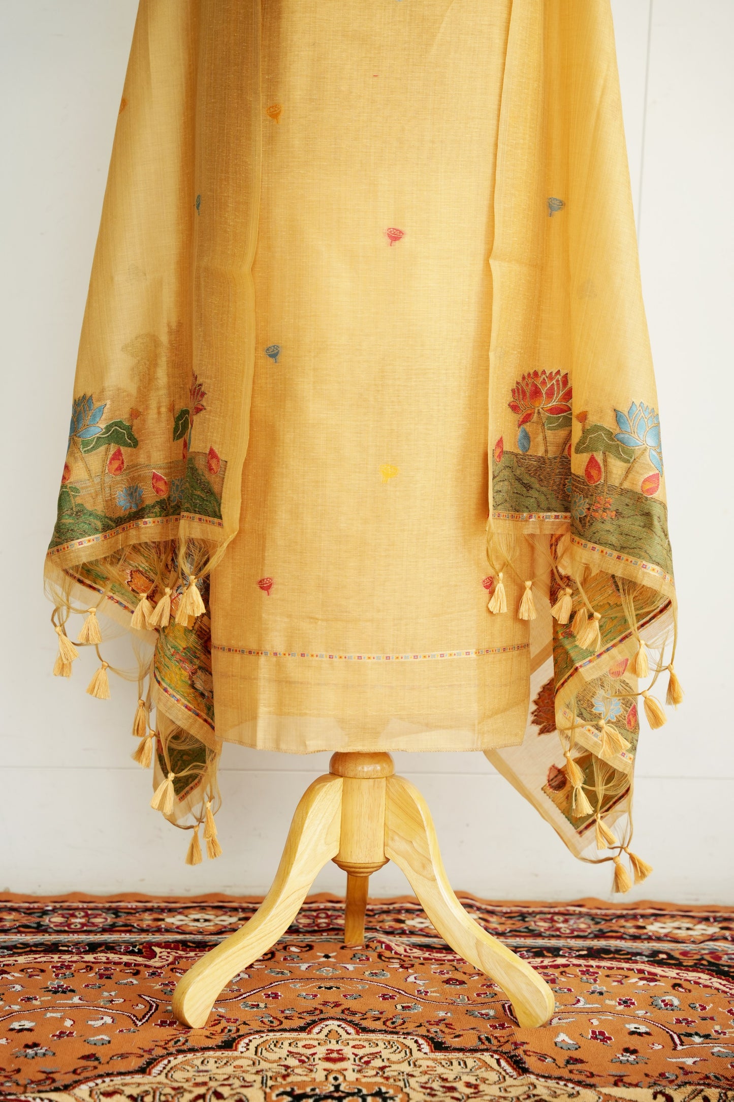 VRINDAVAN- Pure Monga Cotton Unstitched Suit Set