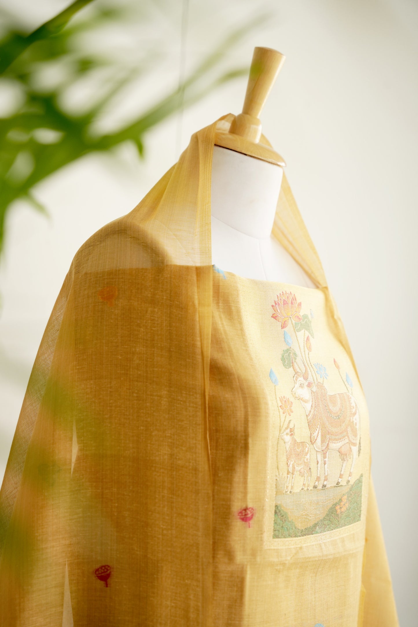 VRINDAVAN- Pure Monga Cotton Unstitched Suit Set