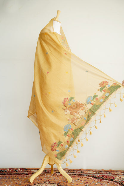 VRINDAVAN- Pure Monga Cotton Unstitched Suit Set