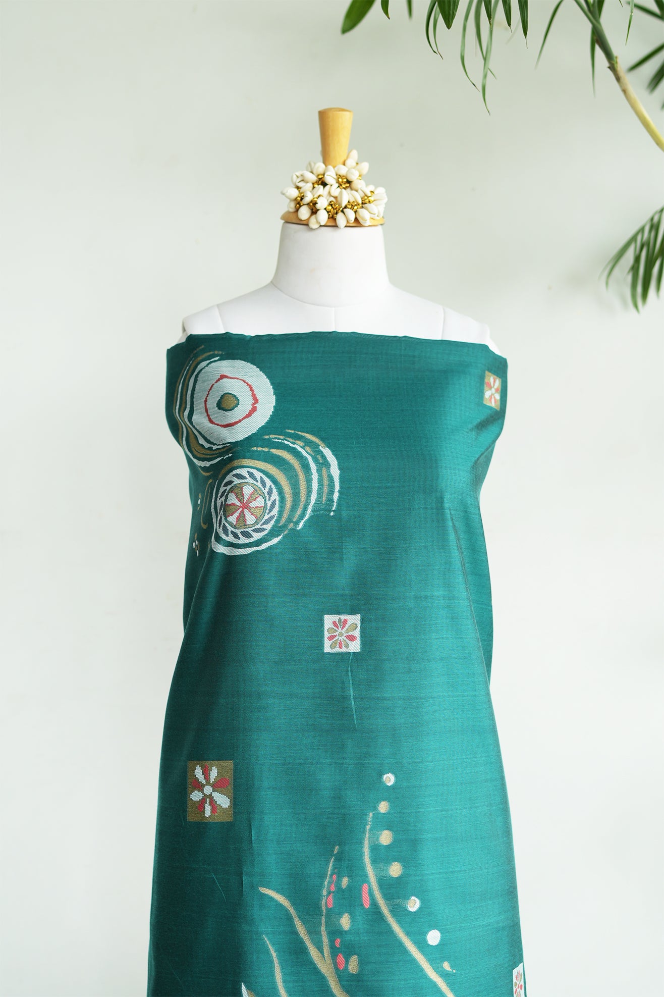 ADAA – Pure Chanderi Teal Unstitched Suit Set