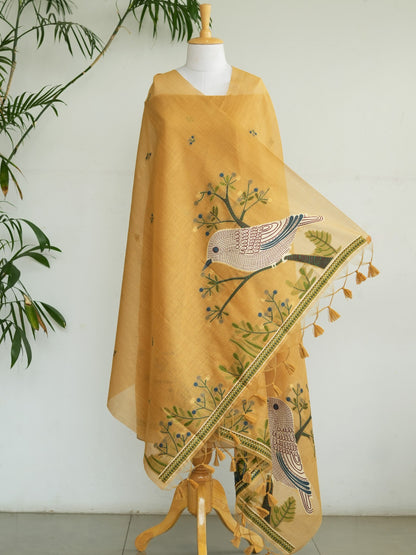 BASANT BAGH- Pure Chanderi Slub Unstiched Suit Set