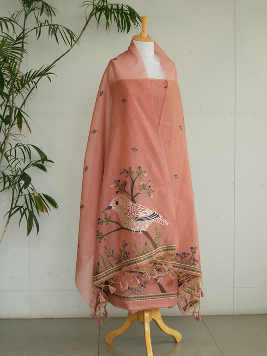 GULABO- Pure Chanderi Slub Unstiched Suit Set