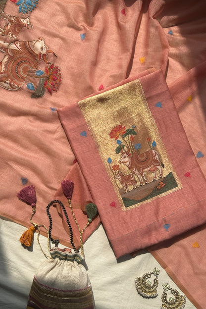 GAU GULZAR- Pure Monga Cotton Unstitched Suit Set