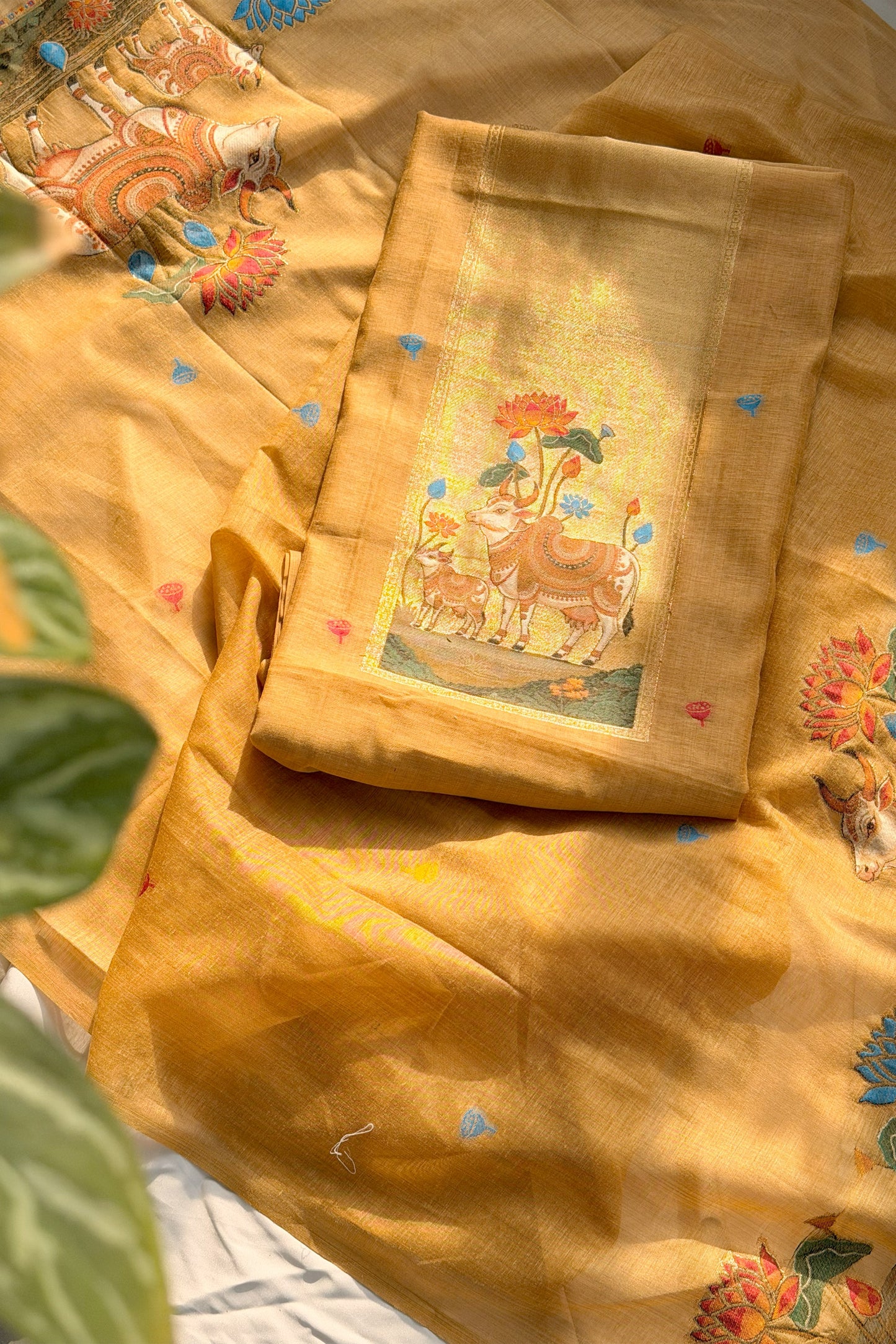 VRINDAVAN- Pure Monga Cotton Unstitched Suit Set