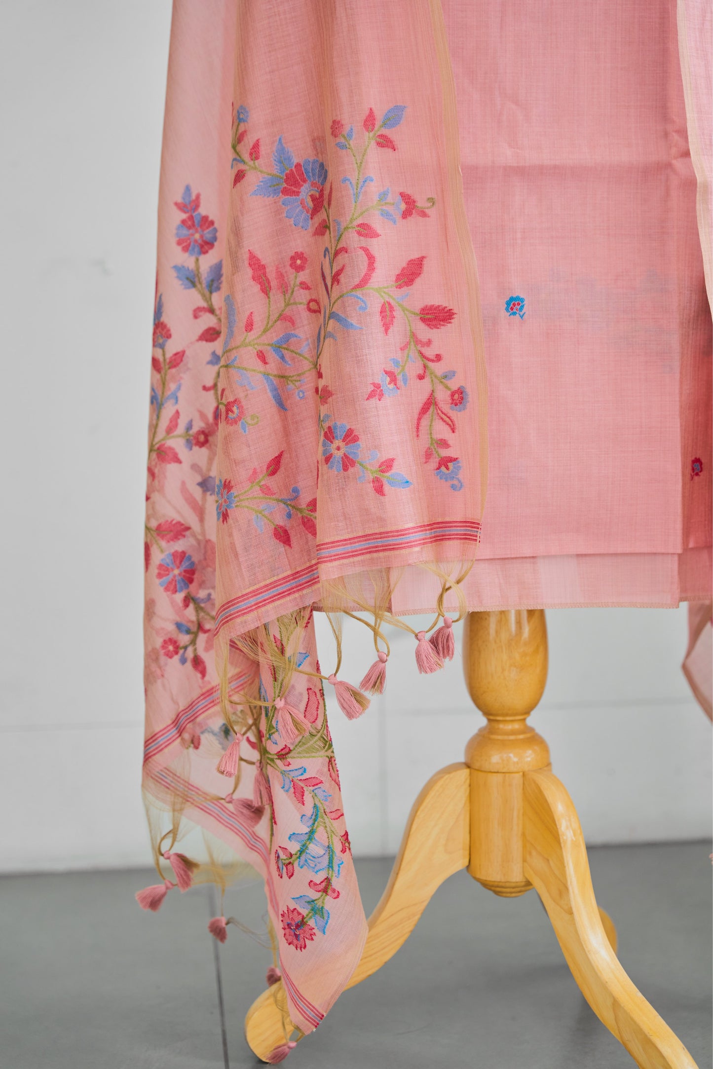 INAYAT- Pure  Mul Chanderi Pink Unstitched Suit Set