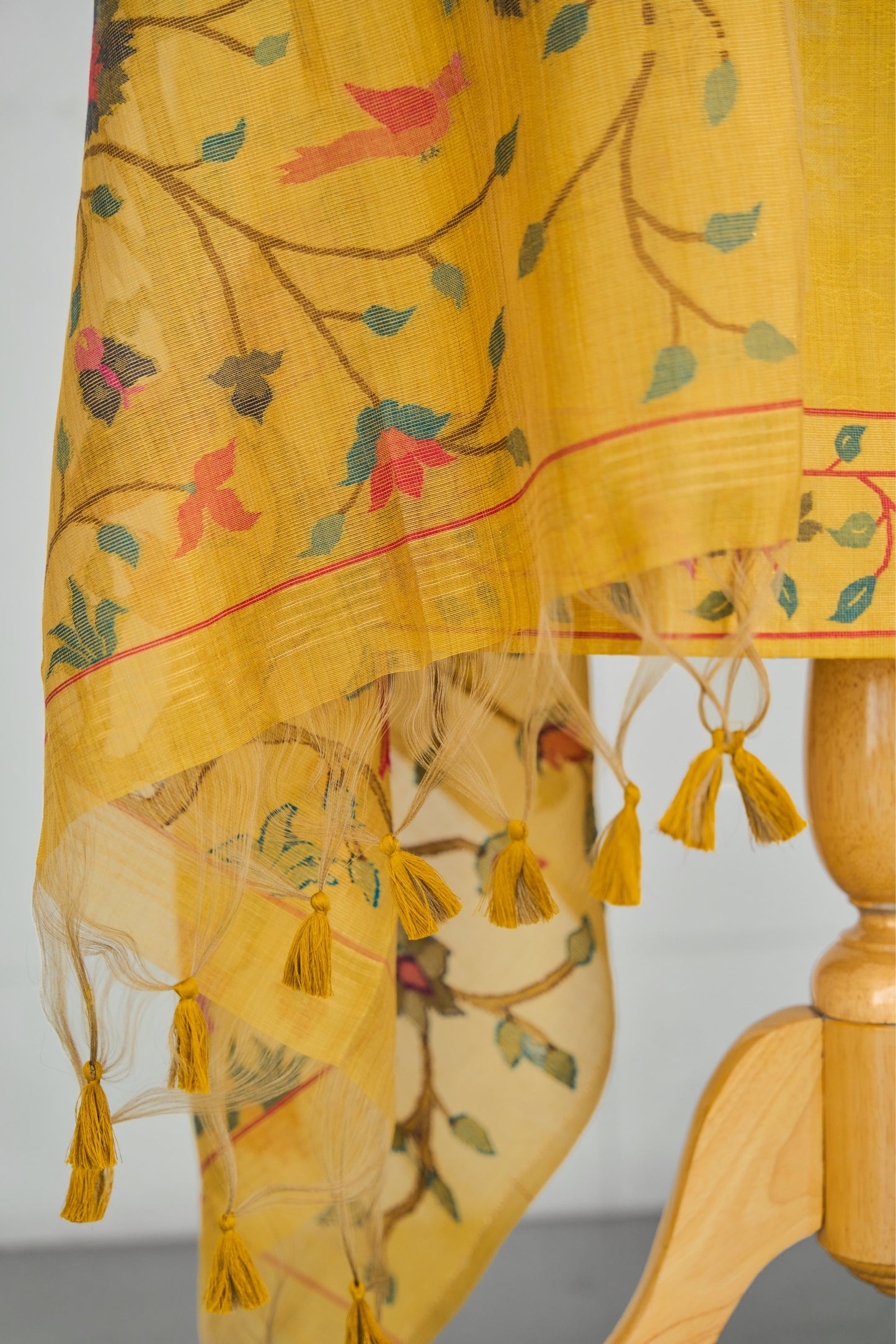 KANAK– PureMul Chanderi Mustard Yellow Unstitched Suit Set