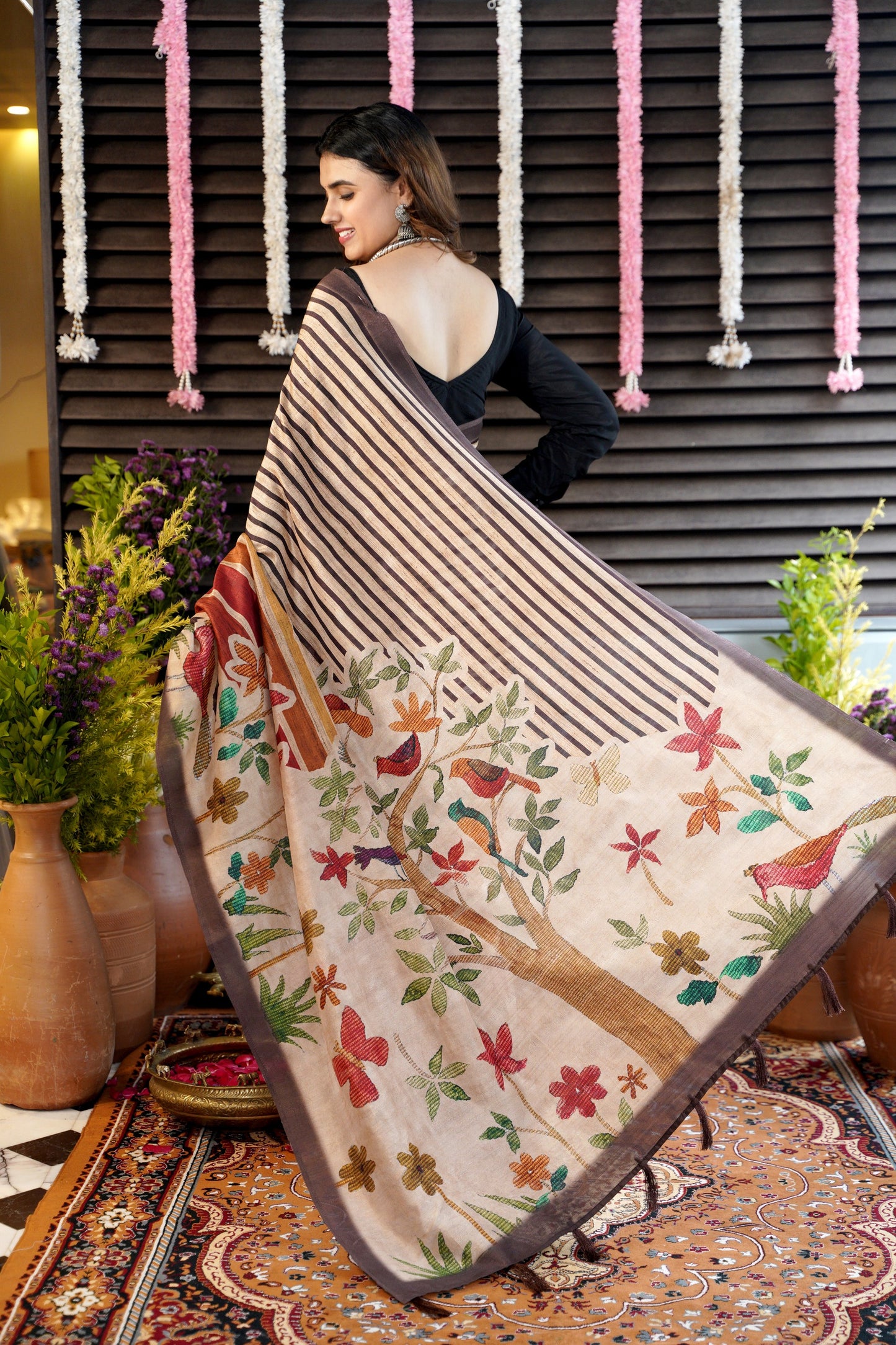 RANGVAN – The Painted Meadow in Tussar Silk