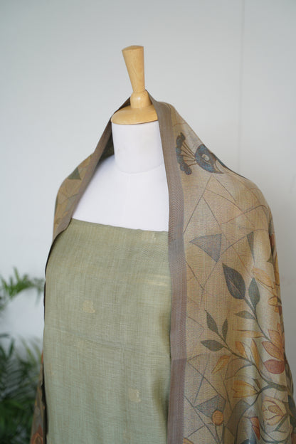 PHOOLBAAG - Floral Weaving Monga Cotton Unstitched Suit Set