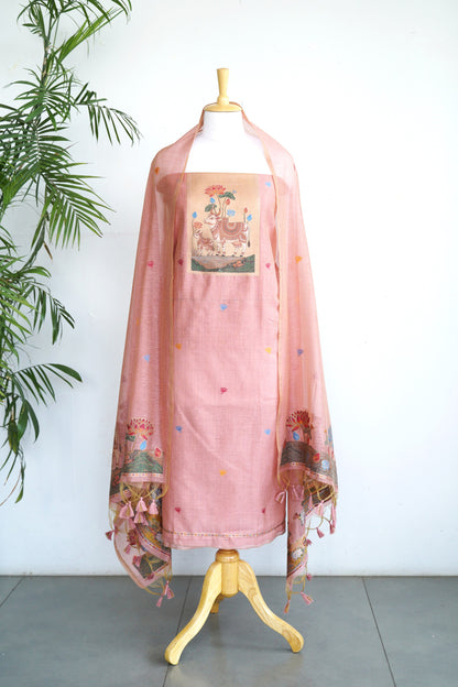 GAU GULZAR- Pure Monga Cotton Unstitched Suit Set