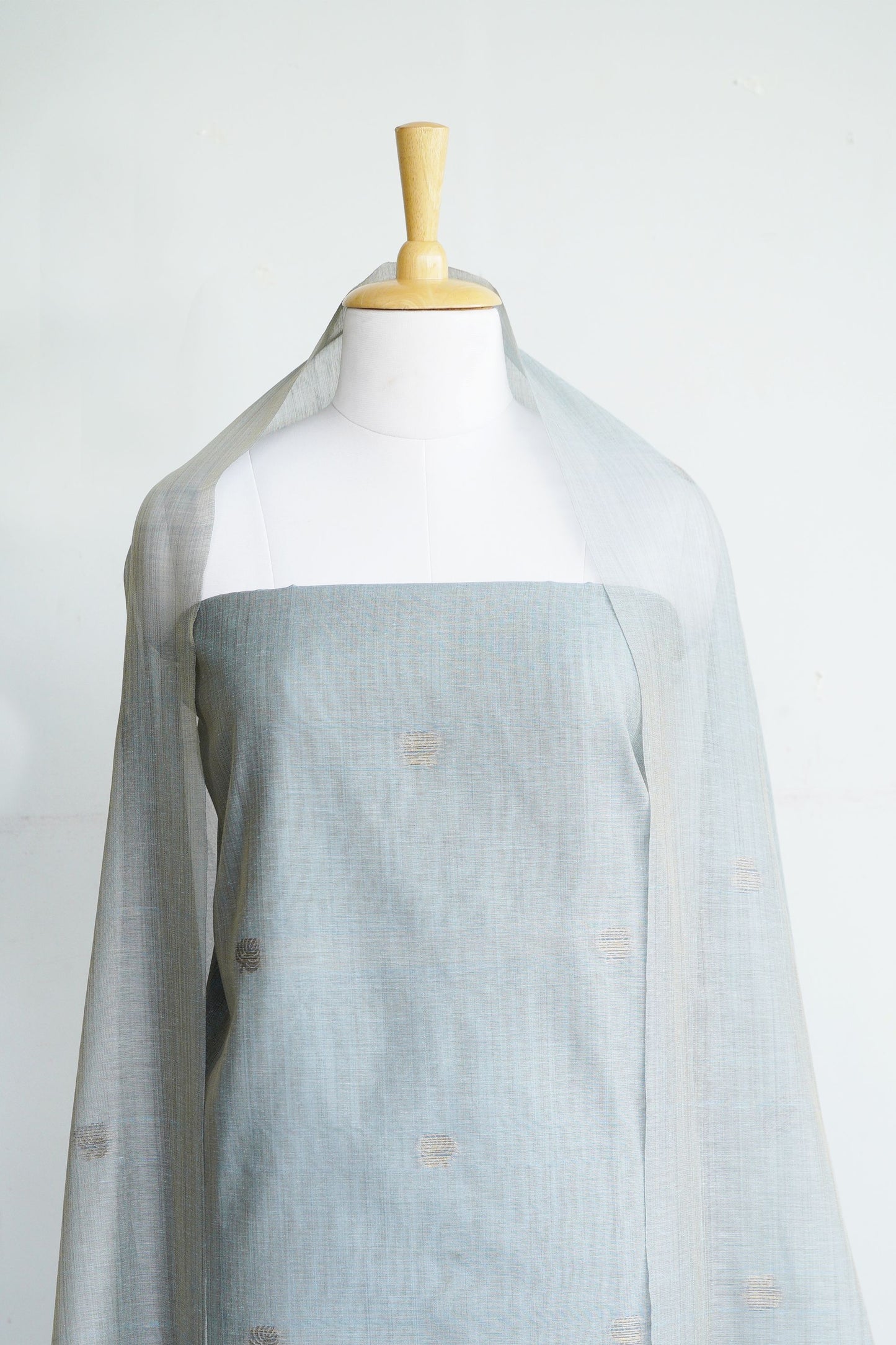 NEEL SANJH- Pure Monga Cotton Unstitched Suit Set with Foil Detailing