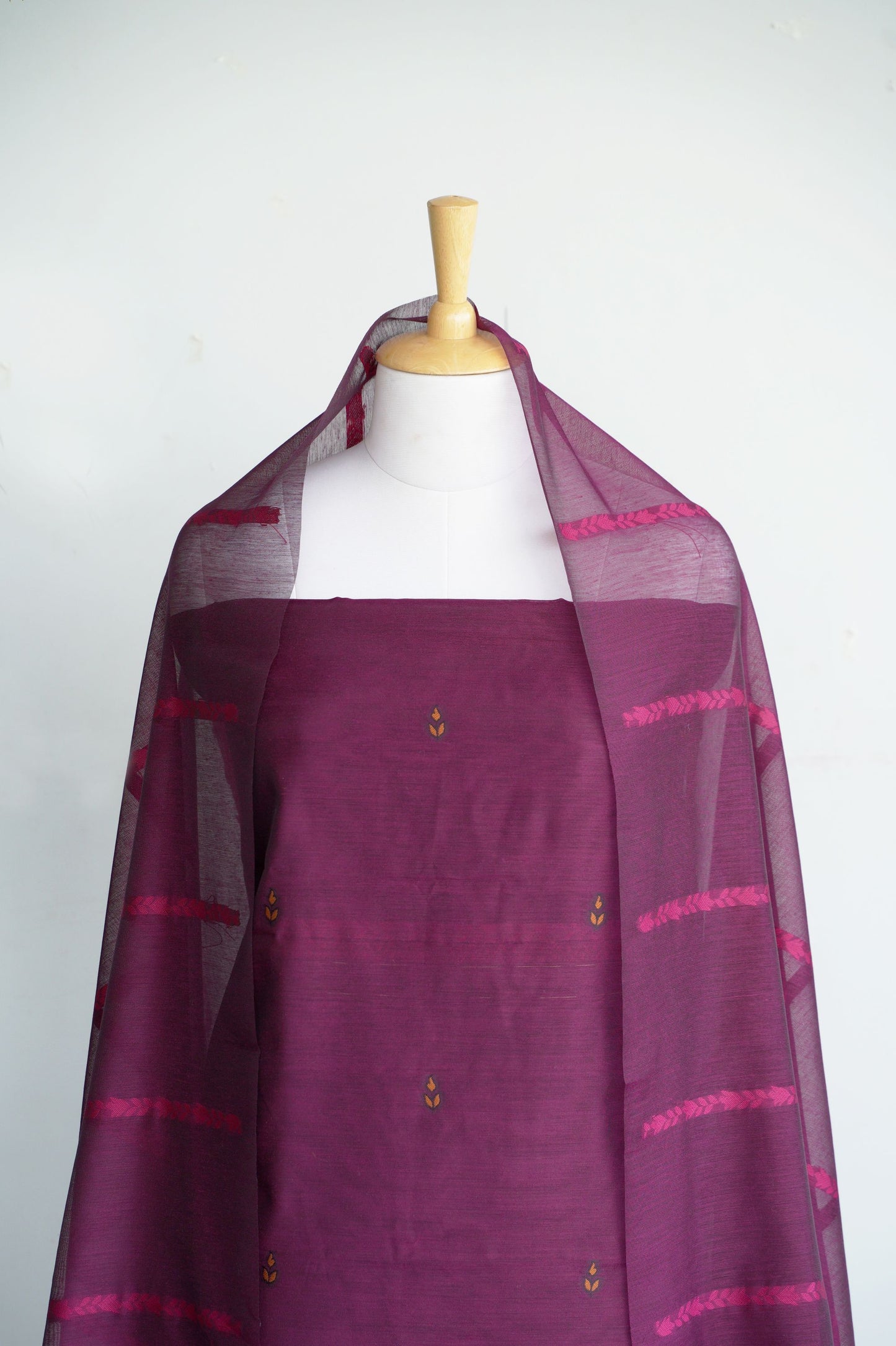 VARNIKA- Pure Chaderi Slub Unstitched Suit Set