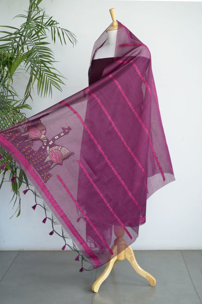 VARNIKA- Pure Chaderi Slub Unstitched Suit Set