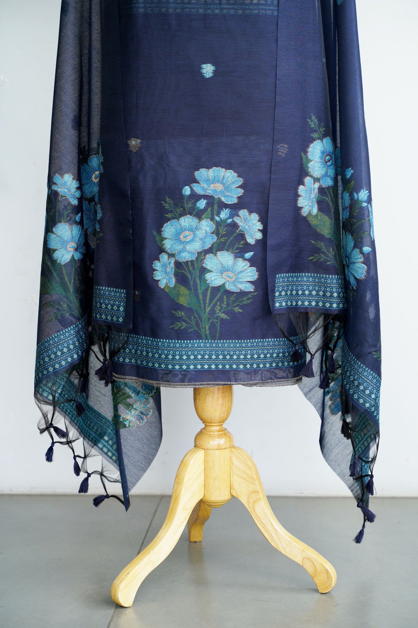 TWILIGHT TALES- Pure Chanderi Slub Unstitched Suit Set