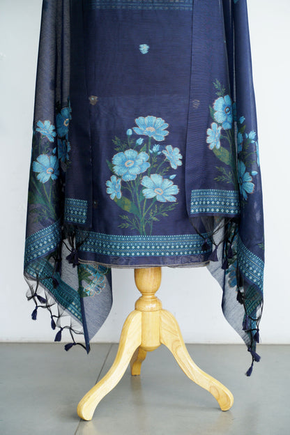 TWILIGHT TALES- Pure Chanderi Slub Unstitched Suit Set