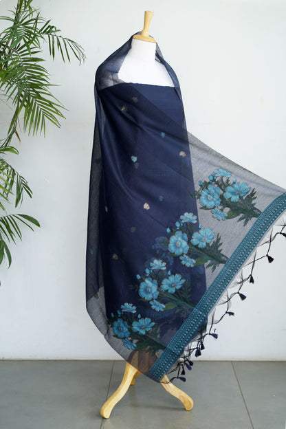 TWILIGHT TALES- Pure Chanderi Slub Unstitched Suit Set